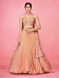 Myra Orange Art Silk Embroidered Designer Lehenga
