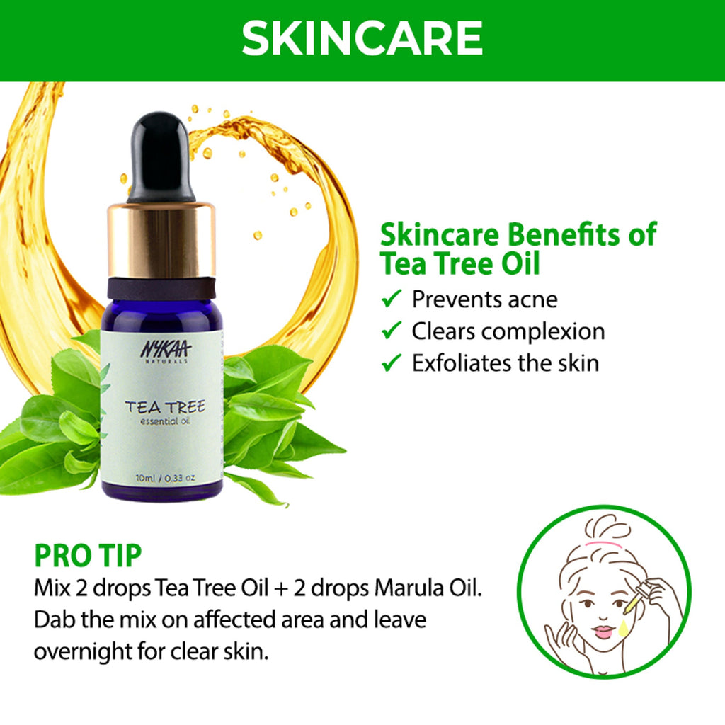 Nykaa Naturals Tea Tree Essential Oil For Acne & Hair Fall Control Solution - 100% Natural