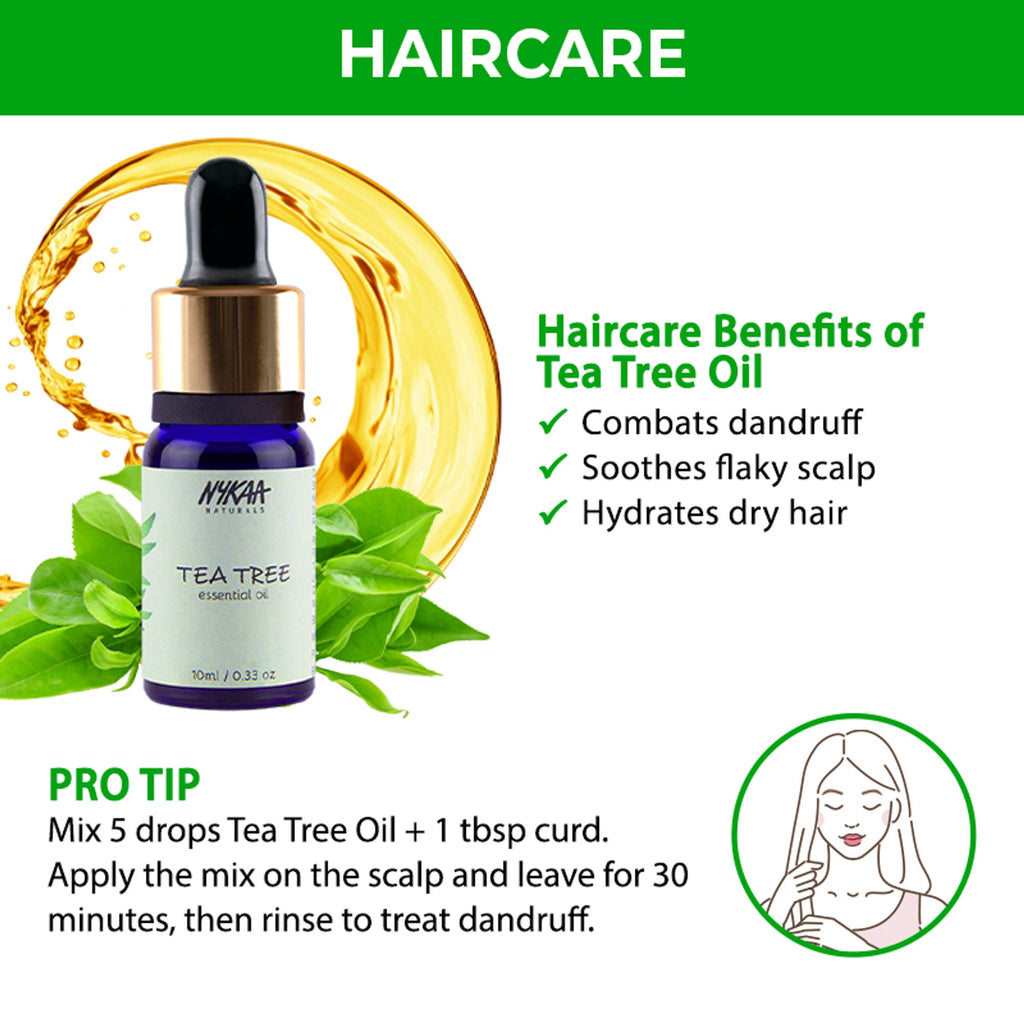 Nykaa Naturals Tea Tree Essential Oil For Acne & Hair Fall Control Solution - 100% Natural