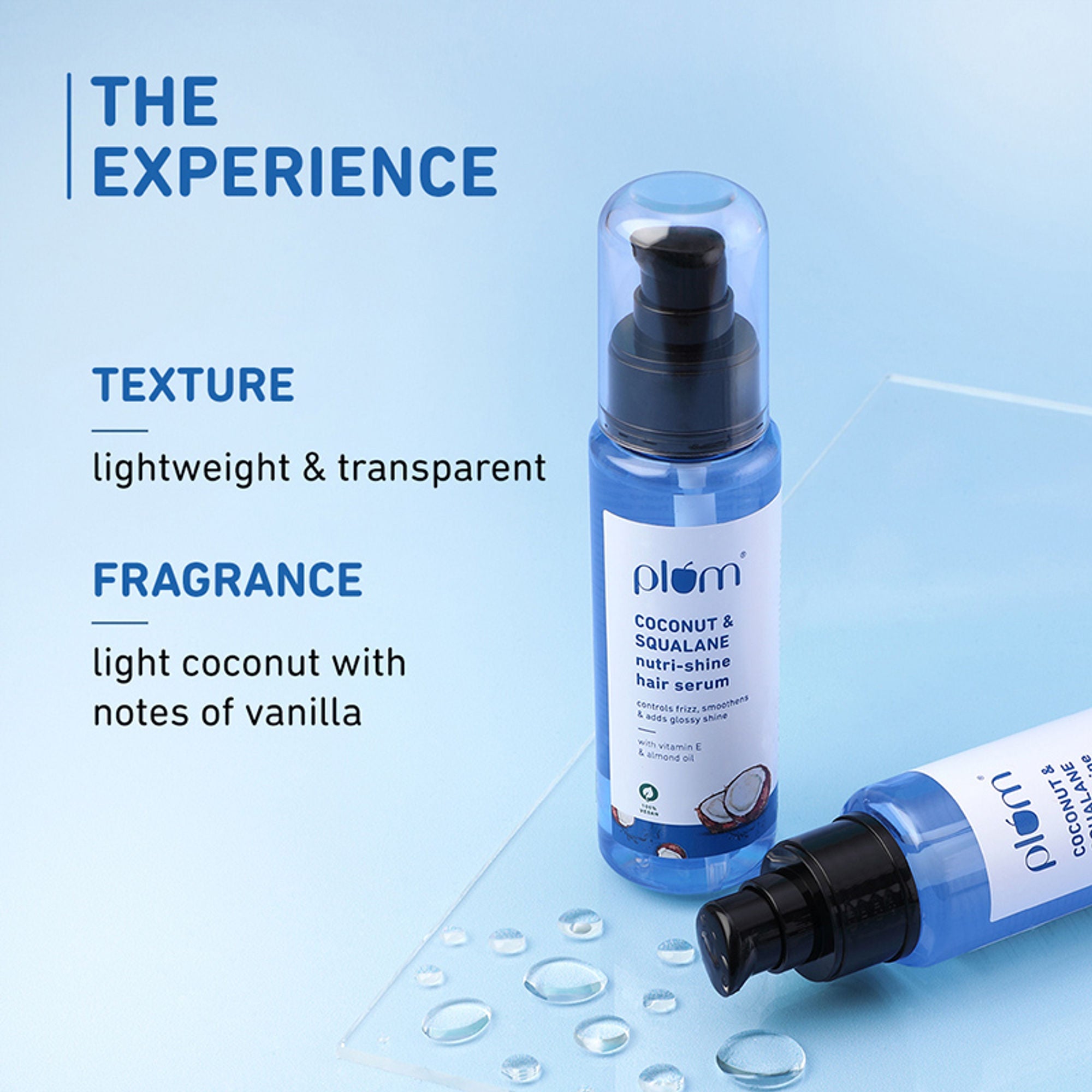 Plum Coconut & Squalane Nutri-Shine Hair Serum For Smooth- Shiny Hair