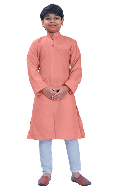 DEIANA'S Casual Designer Kurta Pyjama Set For Boys And kids (Peach)