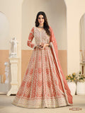 Anaita Light Orange Heavy Embroidered Faux Georgette Anarkali Suit With Salwar - Distacart
