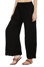 PAVONINE Black Color Half Schiffli Chikankari Rayon Fabric Palazzo For Women - Distacart