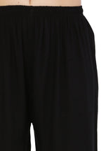 PAVONINE Black Color Half Schiffli Chikankari Rayon Fabric Sharara For Women - Distacart