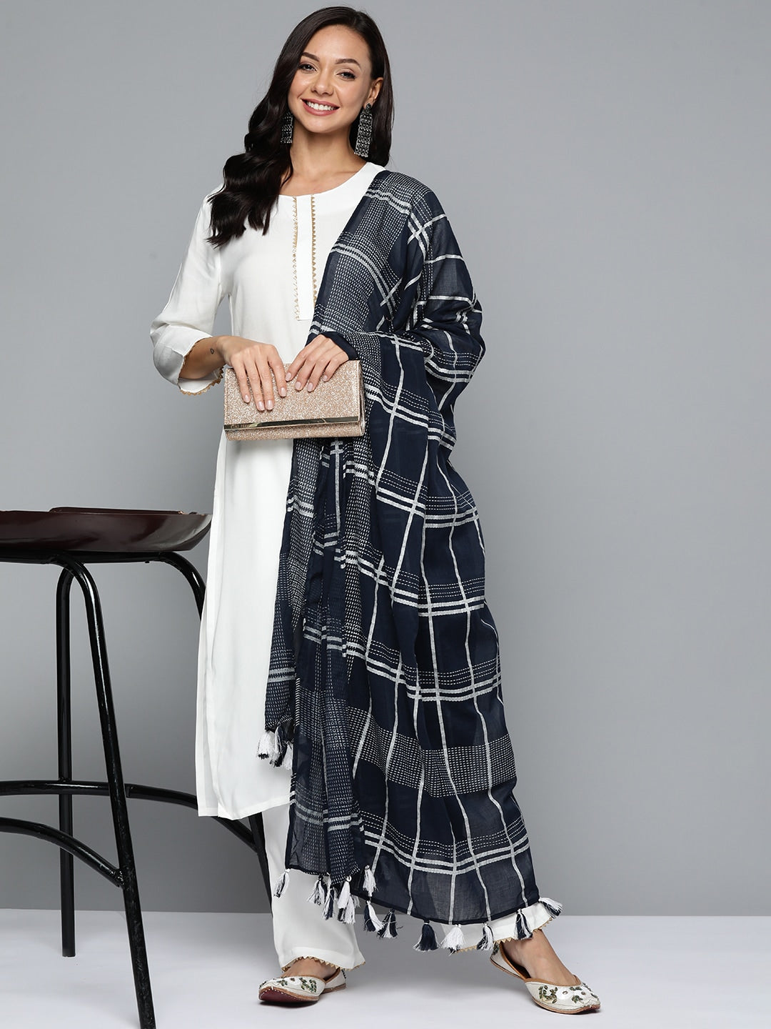HERE&NOW Gotta Patti Kurta with Palazzos & With Dupatta