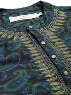House of Pataudi Paisley Printed Rozana Kurta With Zari Detail