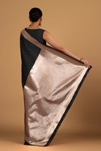 Monjolika Fashion Black Color Elegant Banarasi Silk SareeWith Gold Zari Weaving Work - Distacart