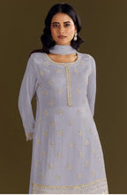 Anaita Lavender Heavy Chinon Suit With Embroidery Bits Work - Distacart