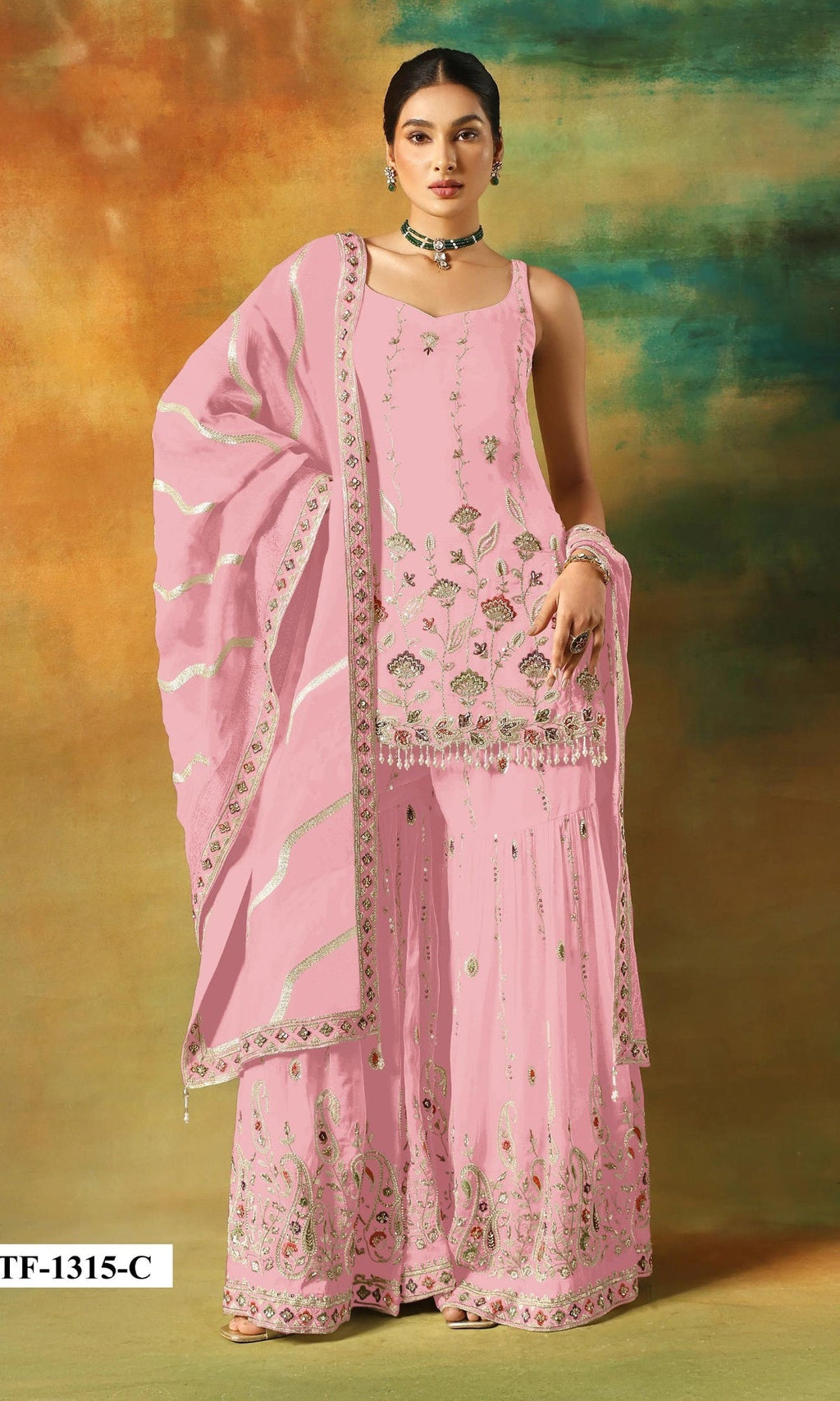 Anaita Baby Pink Heavy Fox Georgette Suit With Embroidery Work - Distacart