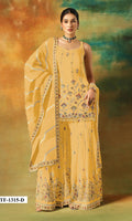 Anaita Yellow Heavy Fox Georgette Suit With Embroidery Work - Distacart