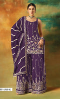 Anaita Violet Heavy Fox Georgette Suit With Embroidery Work - Distacart