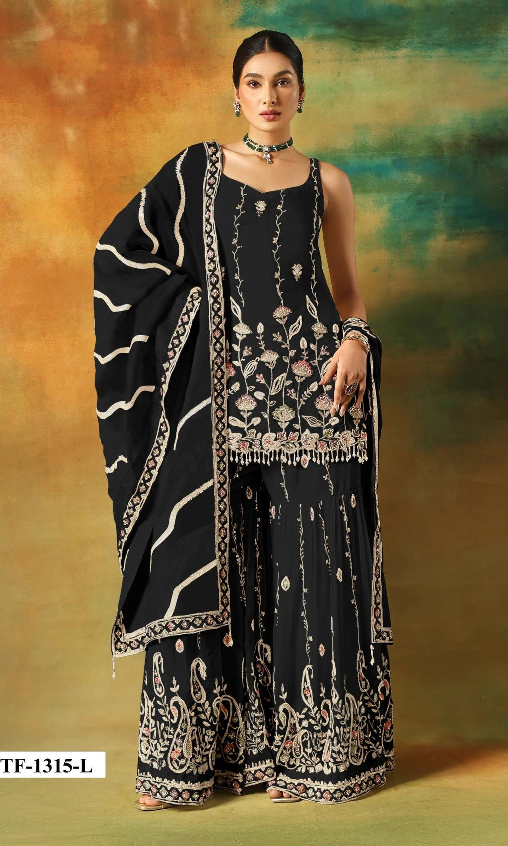 Anaita Black Heavy Fox Georgette Suit With Embroidery Work - Distacart