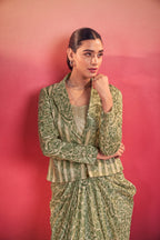 Lorenvalley Fashion Multicolor Tasar Silk Printed Blouse Chic Layer and Stylish Bottom Co-ord Set - Distacart