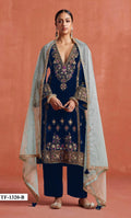 Anaita Navy Heavy Velvet Suit With Embroidery Work - Distacart