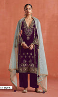 Anaita Maroon Heavy Velvet Suit With Embroidery Work - Distacart