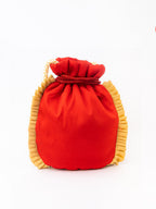 NR By Nidhi Rathi Red & White SHRINATHJI Embroidered Potli Clutch - Distacart