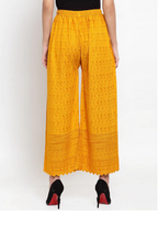 PAVONINE Mustard Color Full Chikankari Rayon Fabric Sharara For Women - Distacart