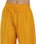 PAVONINE Mustard Color Full Chikankari Rayon Fabric Sharara For Women - Distacart