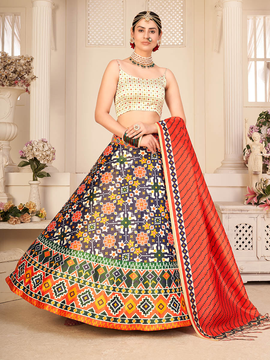Myra Multicolour Digital Printed Designer Lehenga