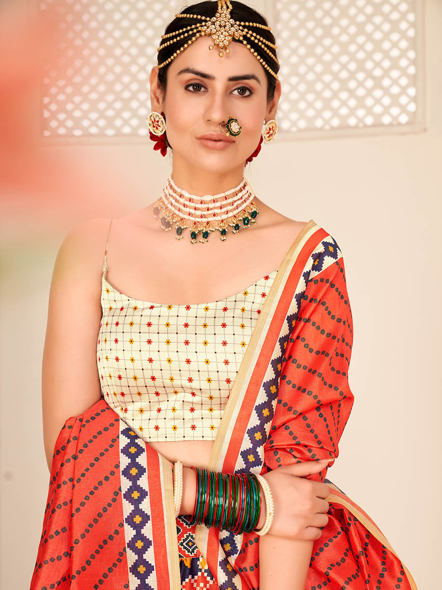 Myra Multicolour Digital Printed Designer Lehenga