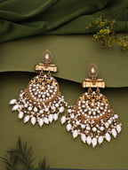 Tehzeeb Creations Modern White Opal And Silver Chandelier Drop Earrings For Woman - Distacart