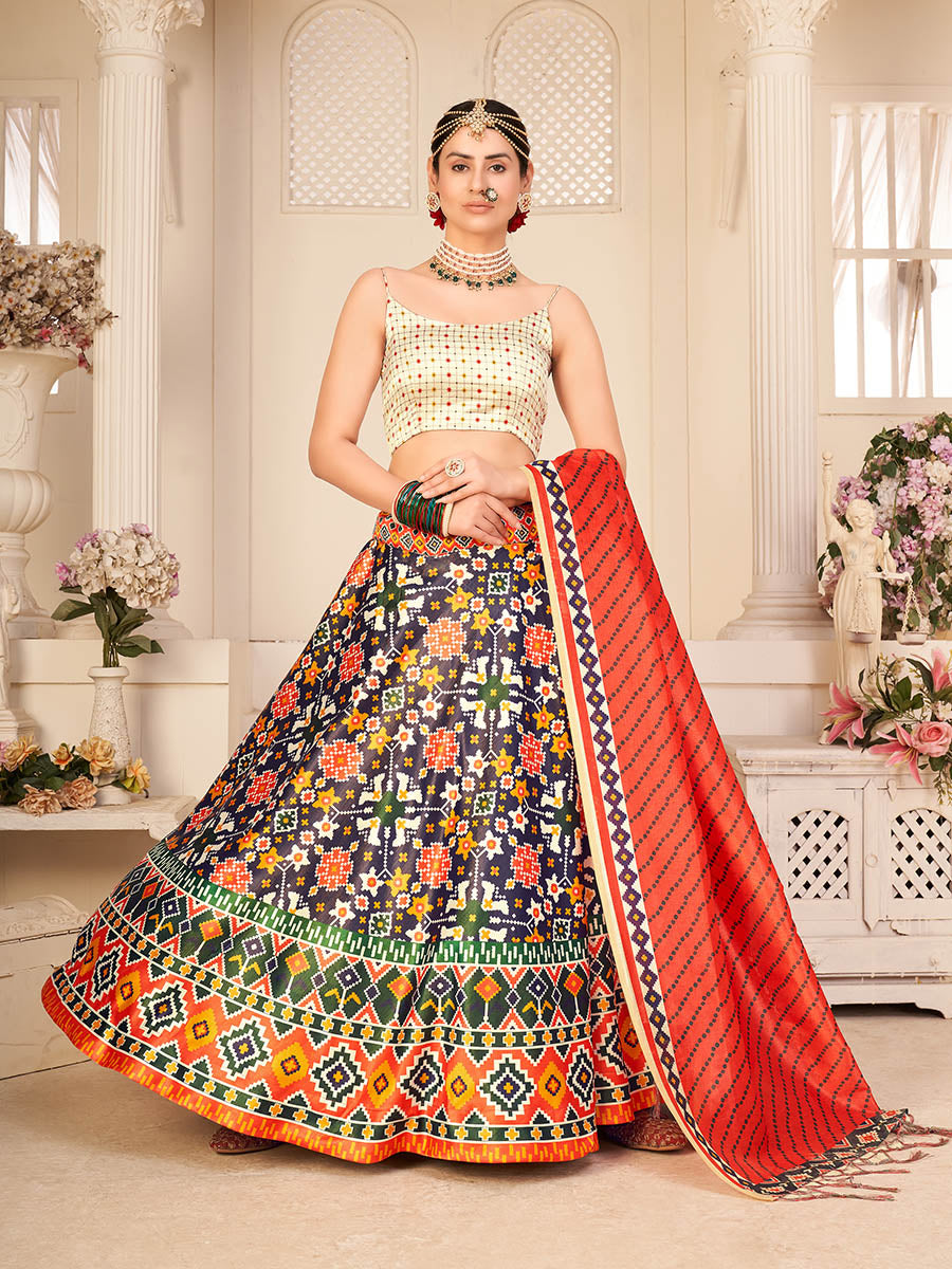 Myra Multicolour Digital Printed Designer Lehenga