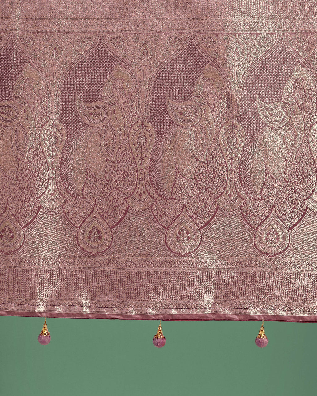 Monjolika Fashion Dusty Rose Pink Weaving Banarasi Satin Silk Trendy Saree For Festival - Distacart