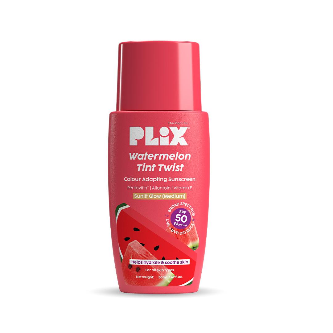 PLIX The Plant Fix Watermelon Tint Twist Color-Adapting Sunscreen For Light Coverage & Instant Glow - Distacart