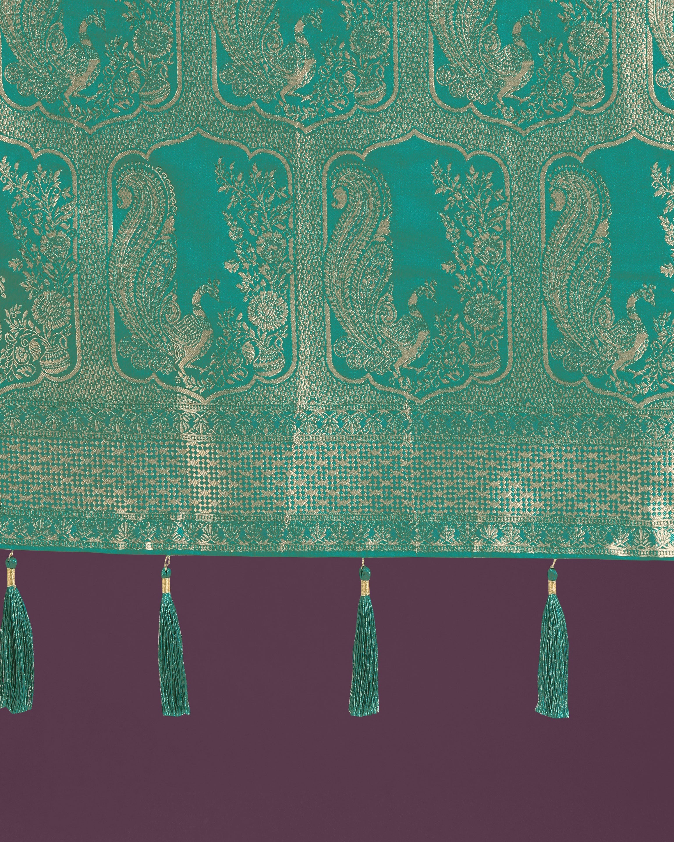 Monjolika Fashion Gorgeous Turquoise Woven Banarasi Satin Designer Silk Saree - Distacart
