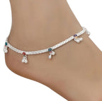 AanyaCentric Silver Plated Traditional Anklets Payal - Classic and Stylish for Women and Girls - Distacart