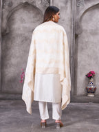 Vedant Vastram Roman Silk Hand Work & Embroidery Work Stitched Kurta Pant Dupatta Set-White - Distacart
