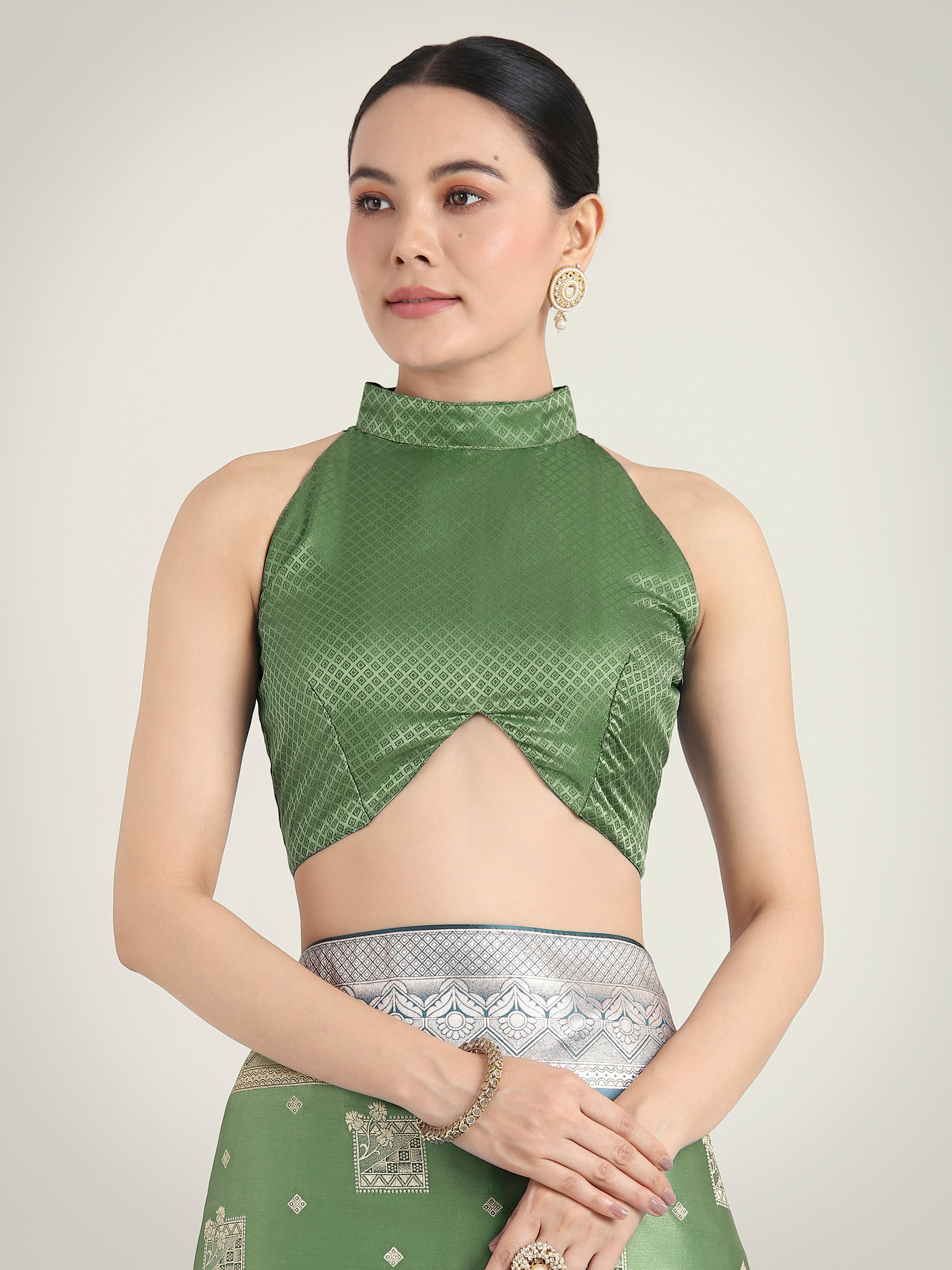 Monjolika Fashion Green Color Banarasi Satin Silk Zari Weaving Festival Saree - Distacart
