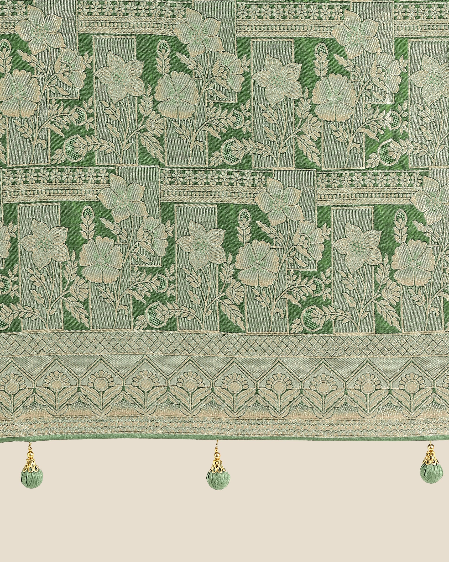 Monjolika Fashion Green Color Banarasi Satin Silk Zari Weaving Festival Saree - Distacart