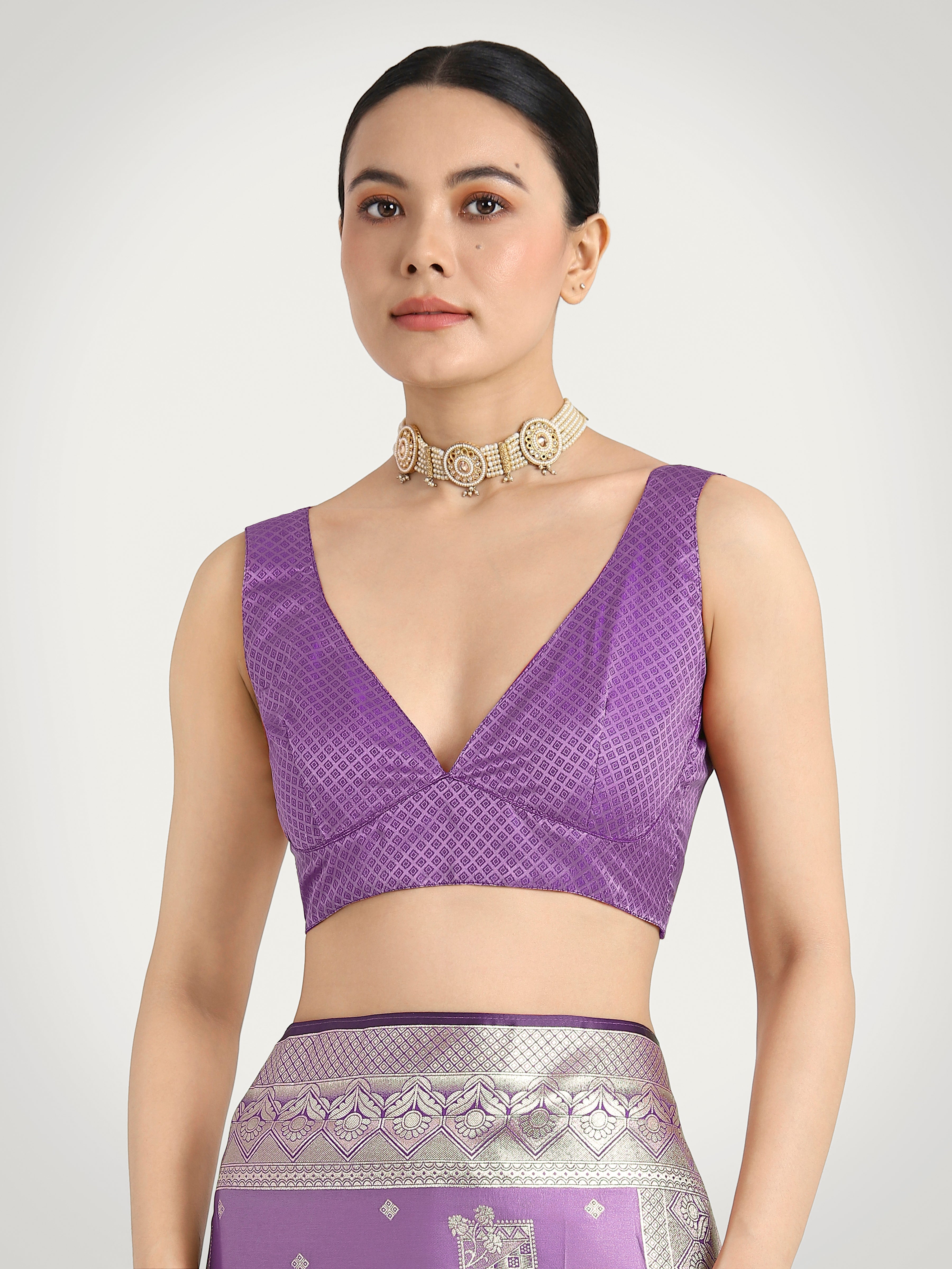 Monjolika Fashion Lavender Color Banarasi Satin Silk Zari Weaving Festival Saree
