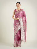 Monjolika Fashion Rose Pink Color Banarasi Satin Silk Zari Weaving Festival Saree - Distacart