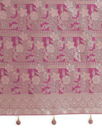 Monjolika Fashion Rose Pink Color Banarasi Satin Silk Zari Weaving Festival Saree - Distacart