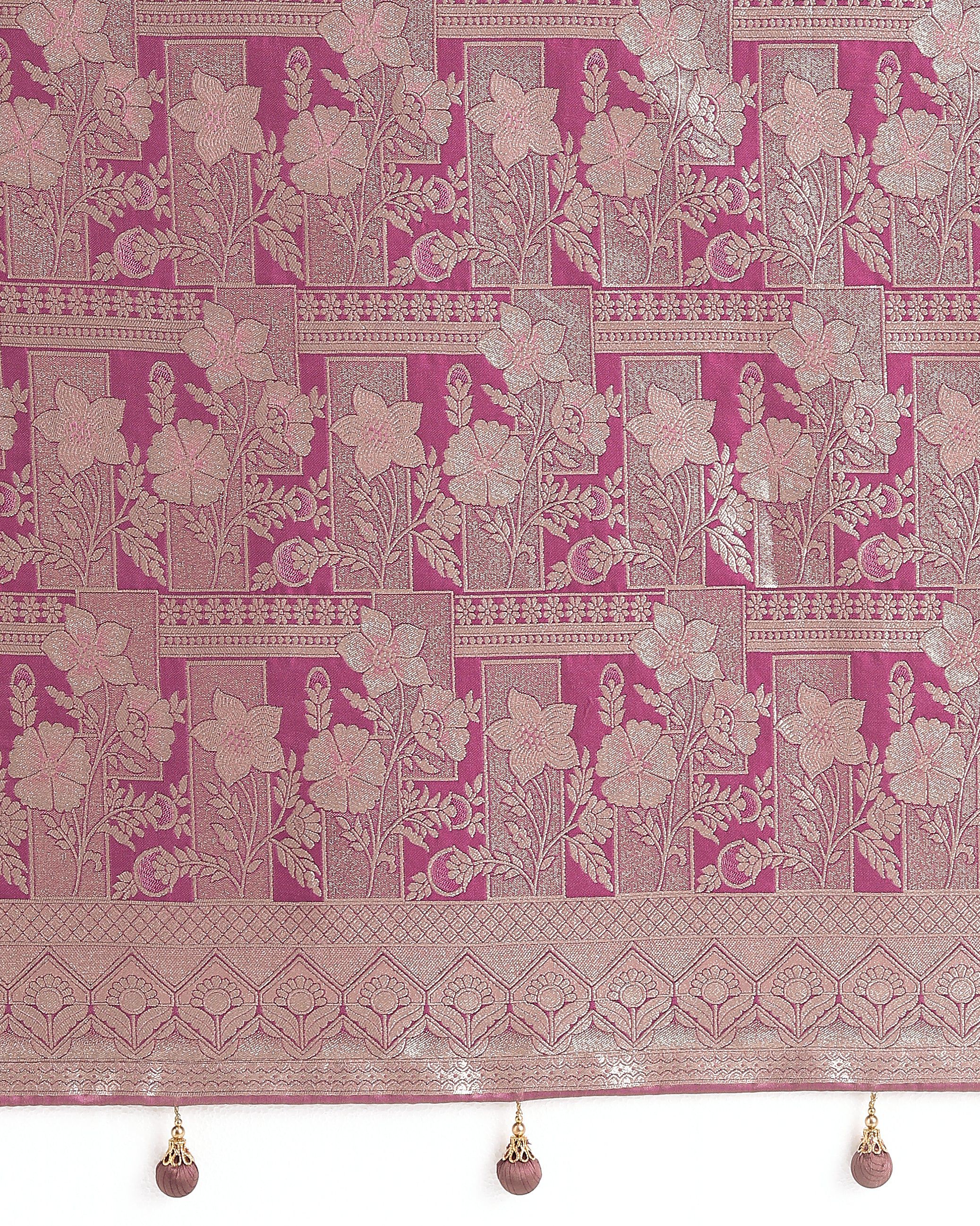 Monjolika Fashion Rose Pink Color Banarasi Satin Silk Zari Weaving Festival Saree - Distacart