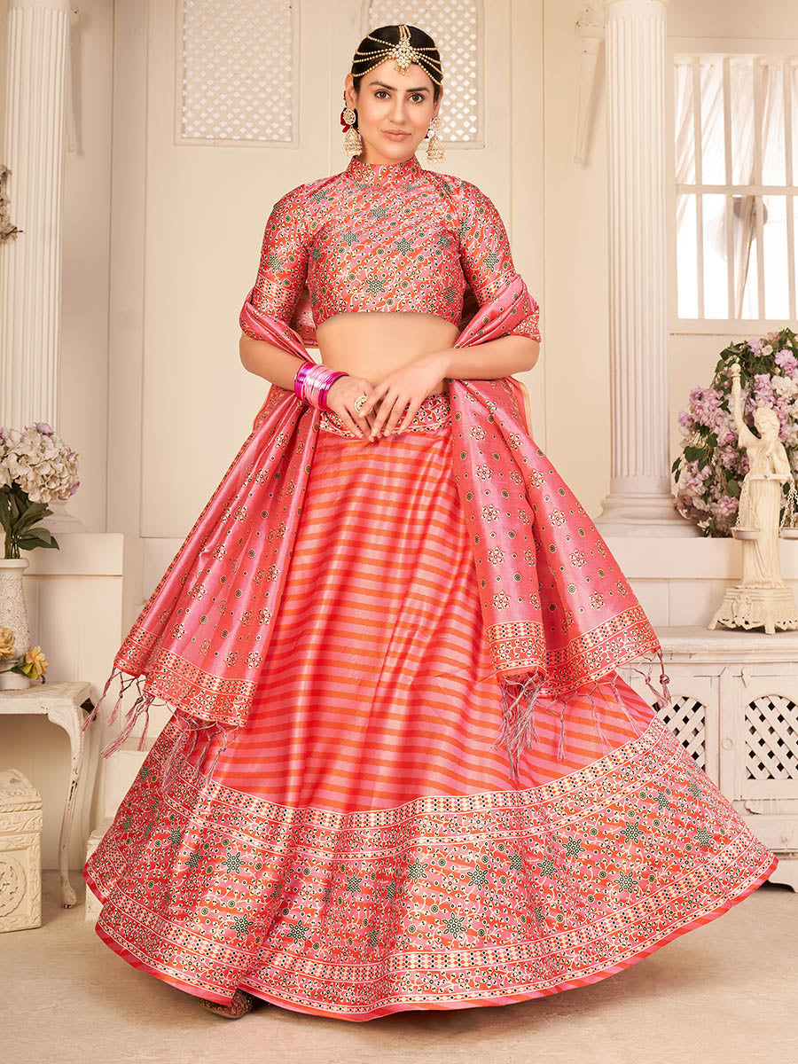 Myra Multicolour Digital Printed Designer Lehenga