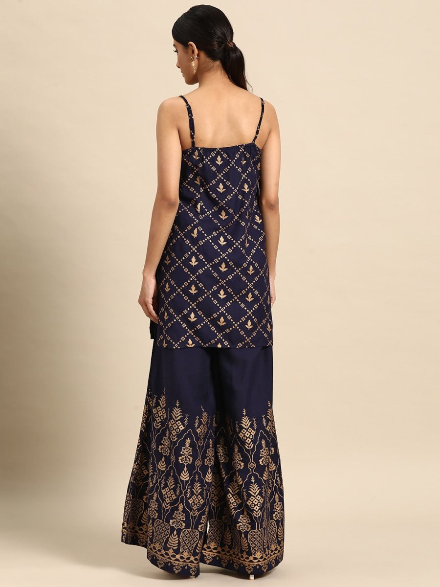 All About You Foil Printed Regular Kurta with Palazzos