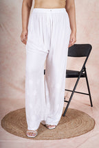 Rangreza Ethnic Rayon Palazzo White - Distacart