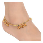 AanyaCentric Gold-Polished Traditional Anklets Payal - Classic and Stylish for Women and Girls
