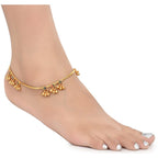 AanyaCentric Gold-Polished Traditional Anklets Payal - Classic and Stylish for Women and Girls