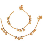 AanyaCentric Gold-Polished Traditional Anklets Payal - Classic and Stylish for Women and Girls