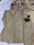 Lorenvalley Fashion Pista Viscose Roman Silk Multi Embroidery Thread With Hand Work Anarkali Kurti Pant Dupatta - Distacart