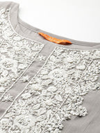 Indo Era Ethnic Motifs Embroidered Thread Work Kurta with Trousers - Distacart