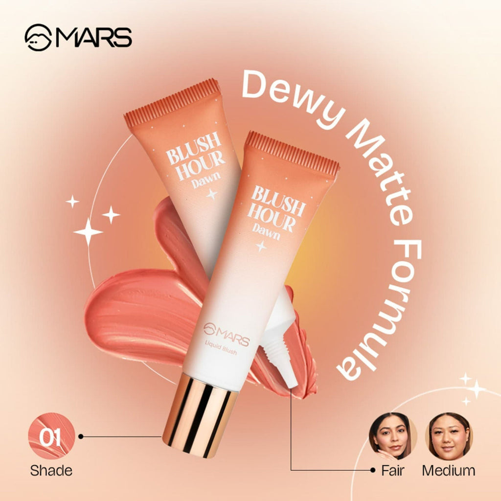 MARS Cosmetics Liquid Blush Hour Dewy-Matte Finish - 01 Dawn - Distacart
