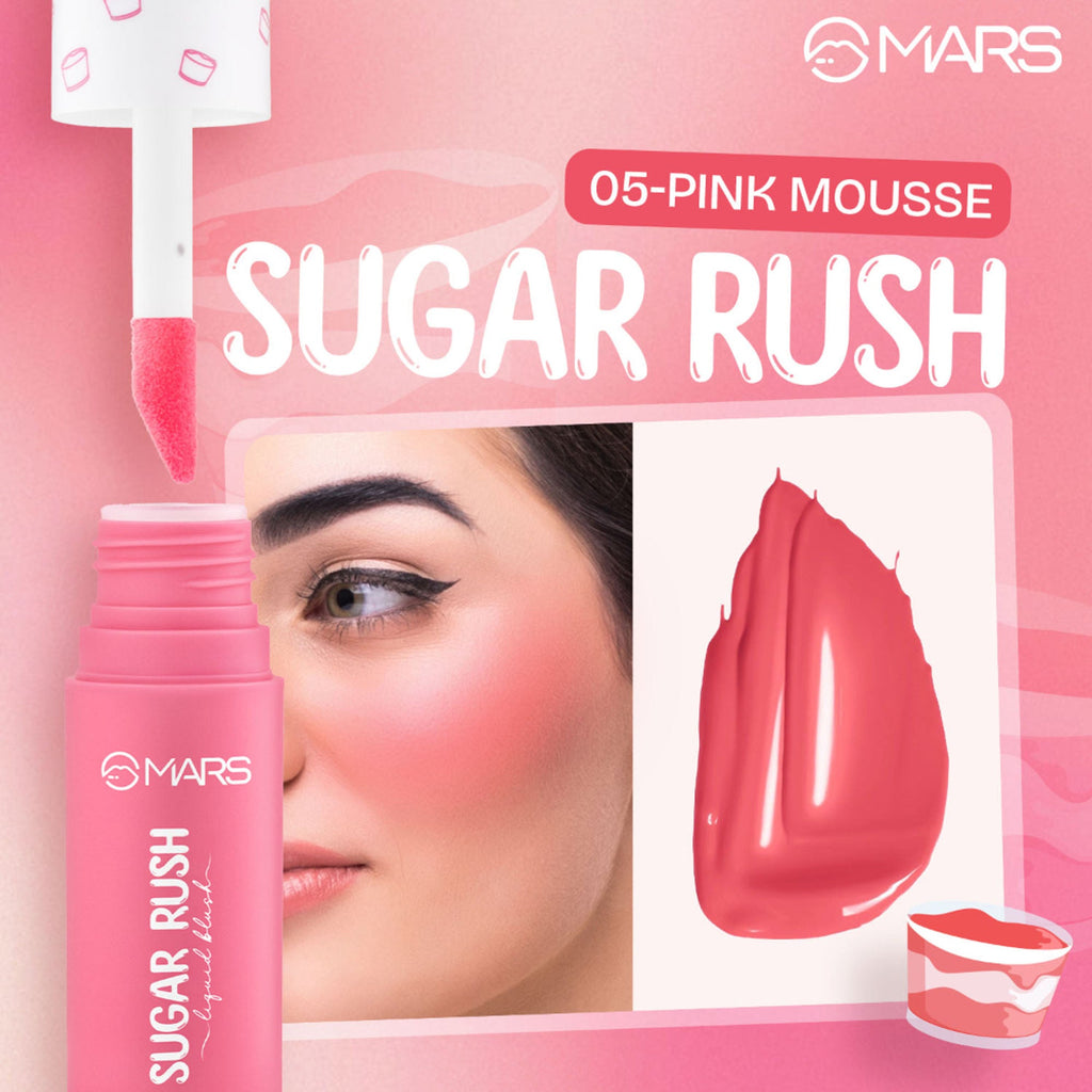 MARS Cosmetics Sugar Rush Liquid Blush - 05-Pink Mousse - Distacart
