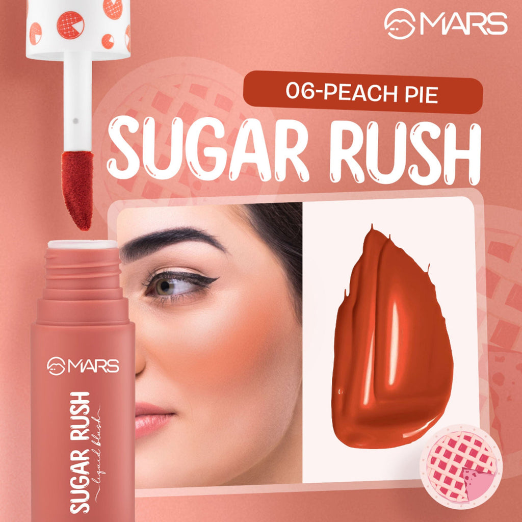 MARS Cosmetics Sugar Rush Liquid Blush - 06-Peach Pie - Distacart