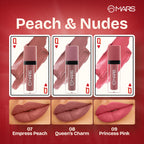 MARS Cosmetics Queen Of Mattes Reds & Maroons Liquid Lipsticks - Peaches Nude