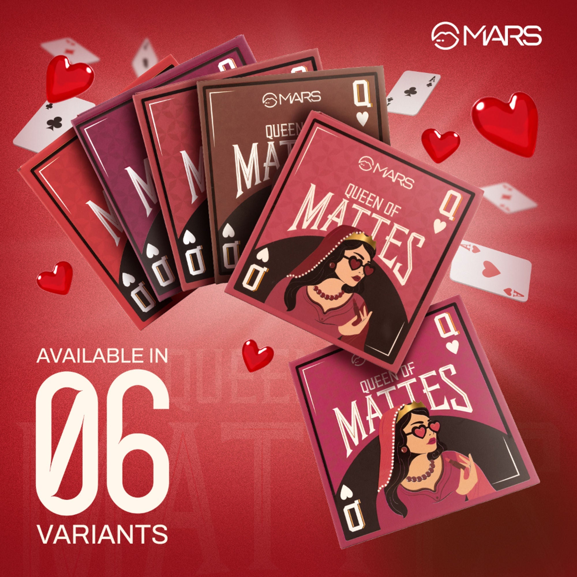 MARS Cosmetics Queen Of Mattes Reds & Maroons Liquid Lipsticks - All Rounder